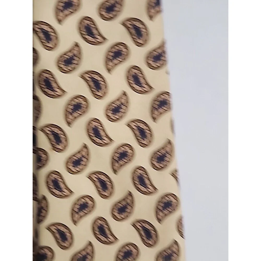 Vintage Liberty Of London 100% Cotton Tie Luxury Floral Paisley Yellow Designer